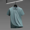 Camisa Polo Masculina Casual Cor Sólida - Manga Curta Versátil Verão
