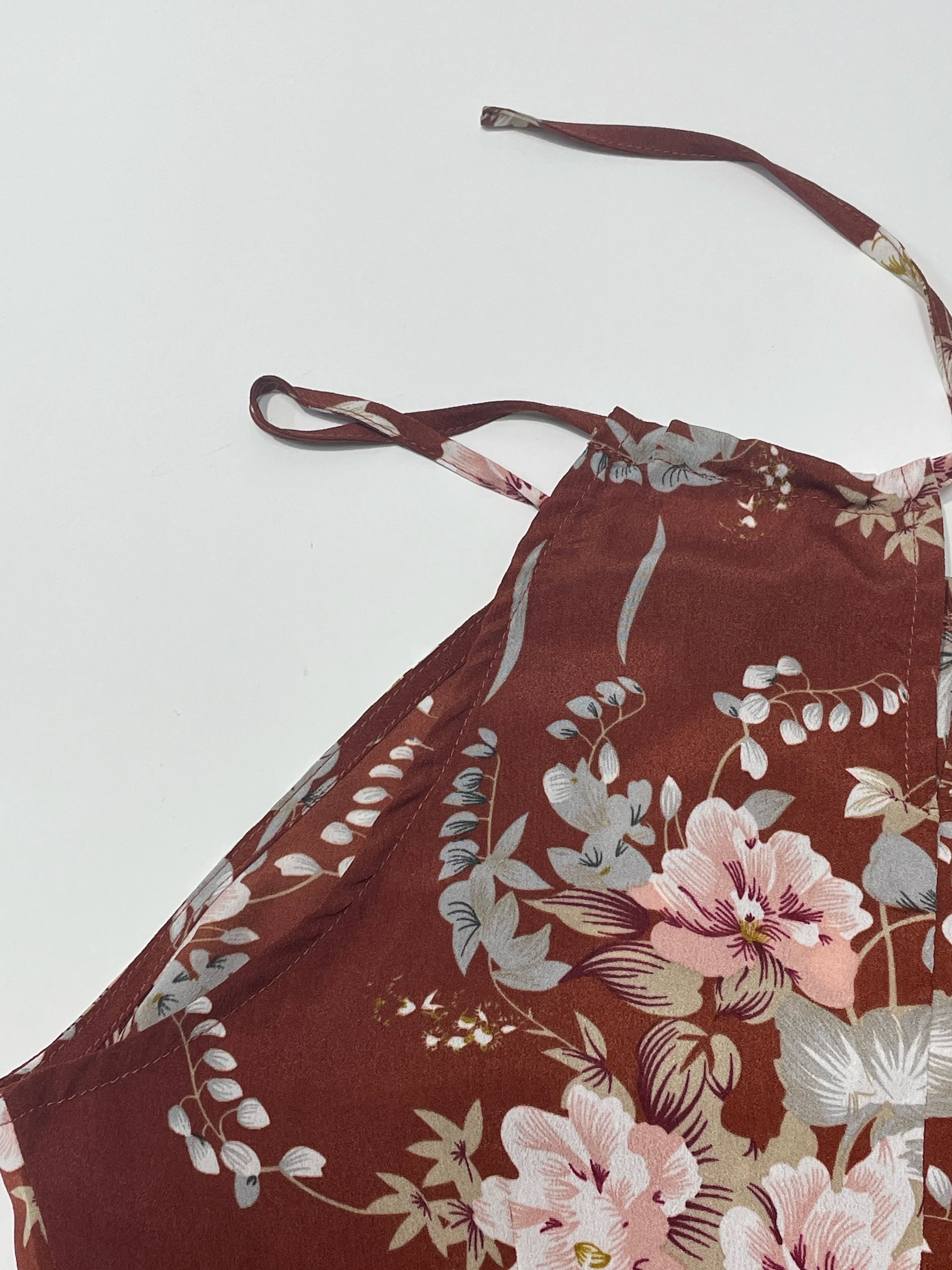 Vestido Halter Floral com Fenda Alta - Sleeveless Sexy Bodycon Praia Festa Verão
